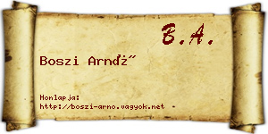 Boszi Arnó névjegykártya